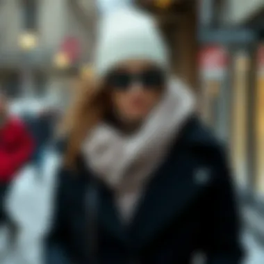 Stylish winter outfit combining layers and textures