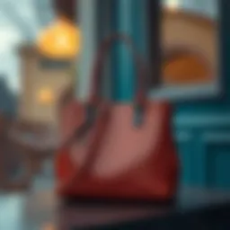 Elegant leather handbag showcasing modern design