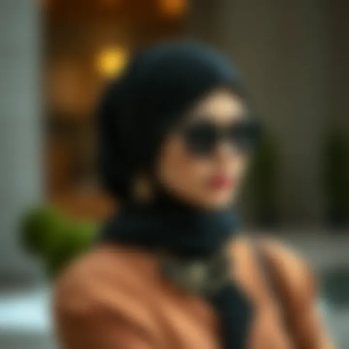 Fashionable accessories complementing a modest dress