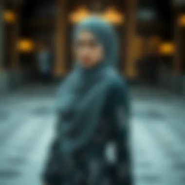 Stylish hijab outfit paired with a stunning gown