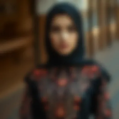 Elegant black abaya with intricate embroidery