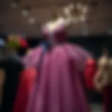 Elegant evening gown displayed on a mannequin