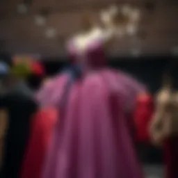 Elegant evening gown displayed on a mannequin