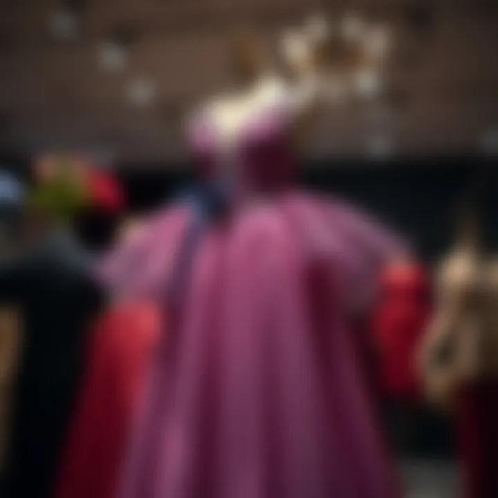 Elegant evening gown displayed on a mannequin