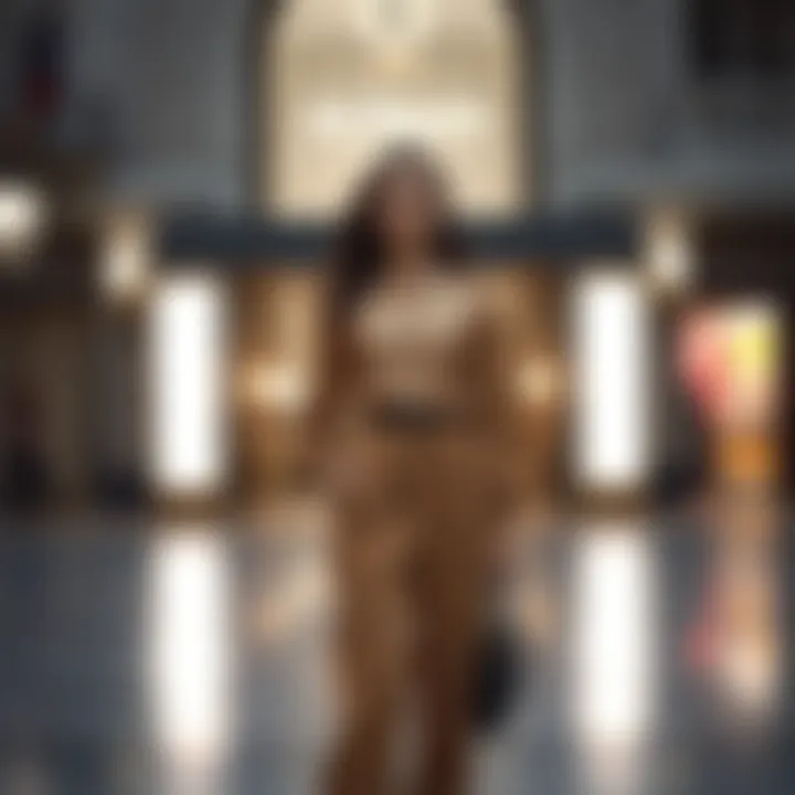 Elegant evening outfit featuring a tunic and trousers