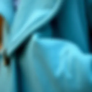 Fabric Details of Light Blue Coat Close-up of the fabric used in a light blue coat