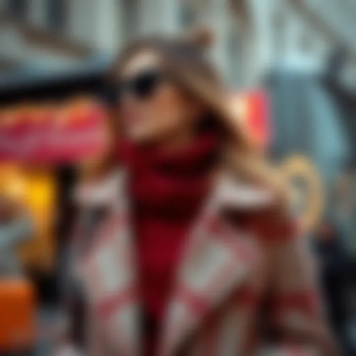 Accessorizing for Winter Elegance Stylish winter coat paired with trendy accessories