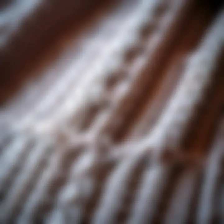 Close-up of knitted fabric showcasing craftsmanship