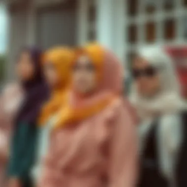 Diverse Color Palette for Hijab Outfits A collection of elegant hijab outfits in various colors