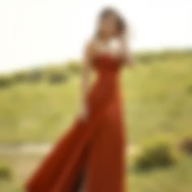 Modern long dress with asymmetrical hemline