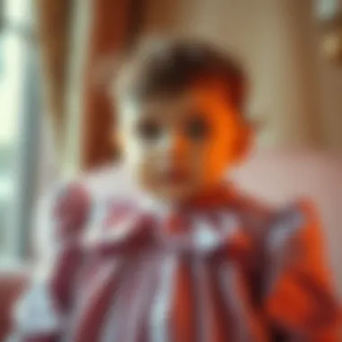 Luxurious fabric selection for a baby collar dress