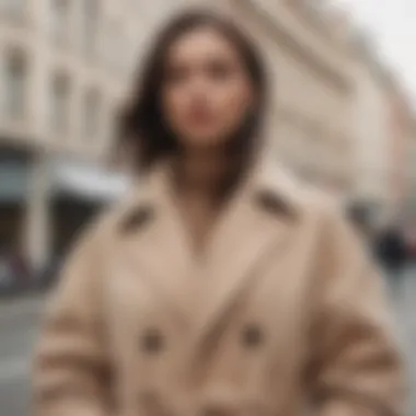 Street style showcasing a beige coat