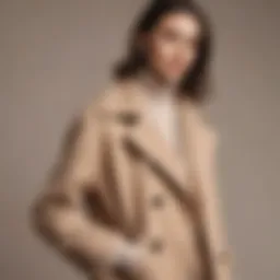 Elegant beige coat styled with accessories