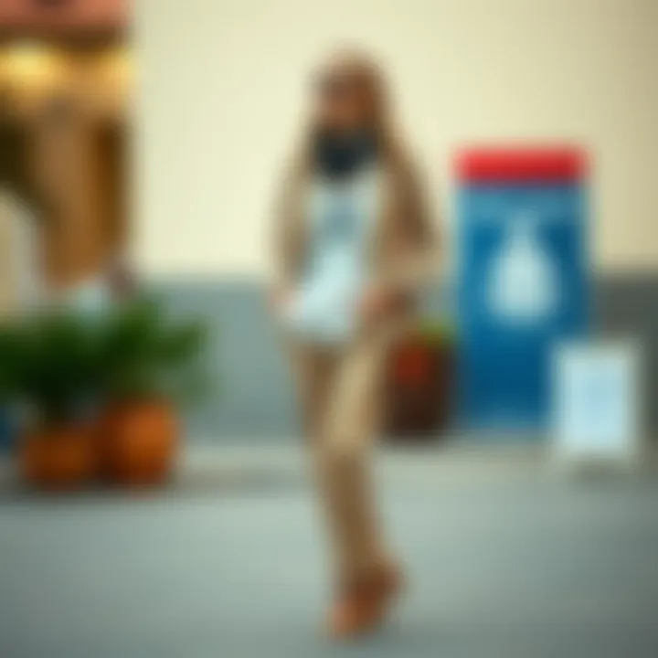 Beige wide-leg pants styled with accessories for a casual look