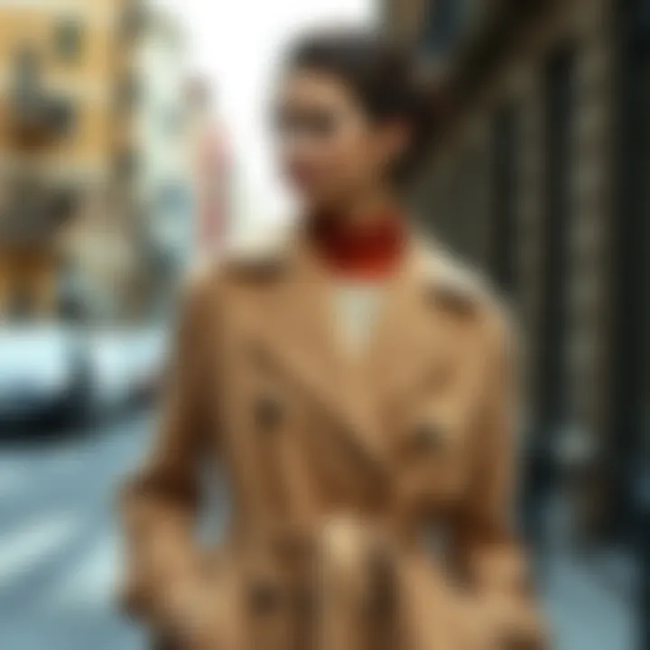 Person wearing a belted coat with a chic ensemble