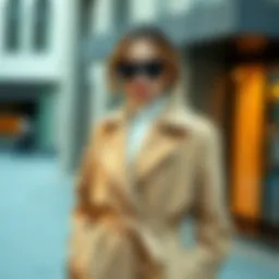 Stylish belted coat featuring modern design elements