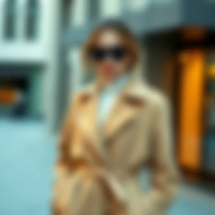 Stylish belted coat featuring modern design elements