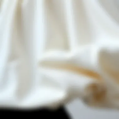 Close-up of the fabric and details of a white balloon sleeve blouse highlighting its quality and craftsmanship