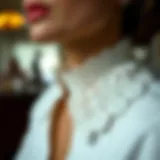 Elegant white collar with intricate design