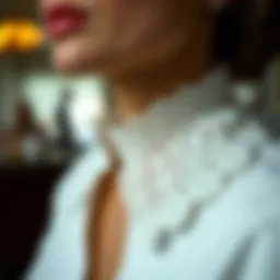 Elegant white collar with intricate design