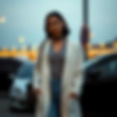 Fashionable layering with a white cardigan