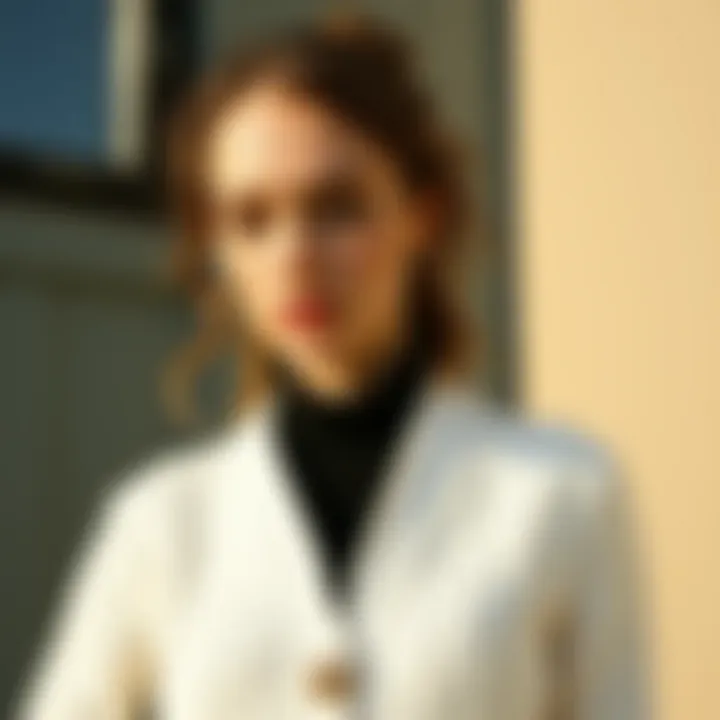 Sustainable fashion elements showcased with a white cardigan