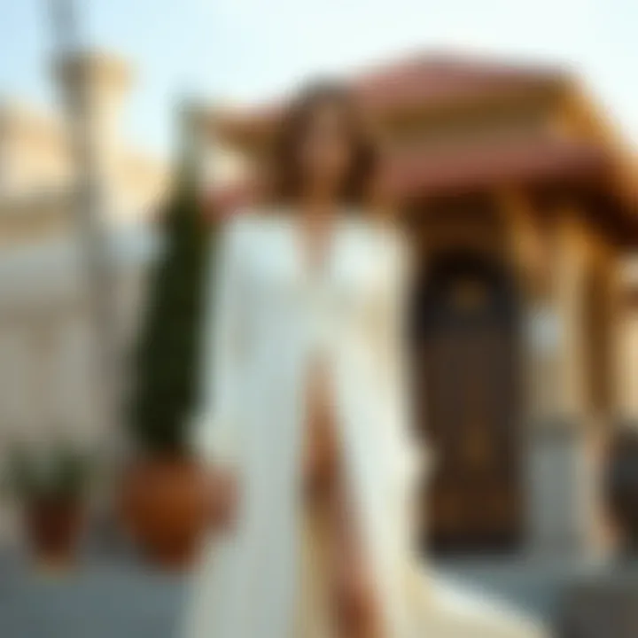 Elegant white long cardigan draped over a stylish outfit