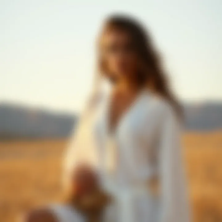 Sustainable materials used for making a white long cardigan