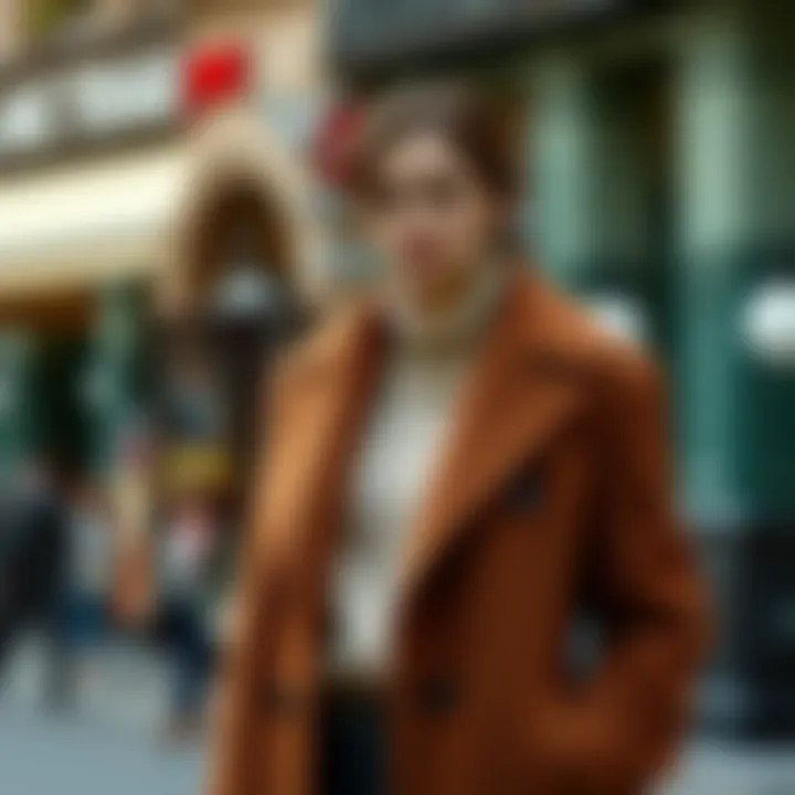 Diverse styling options for a wool coat on a fashion mood board