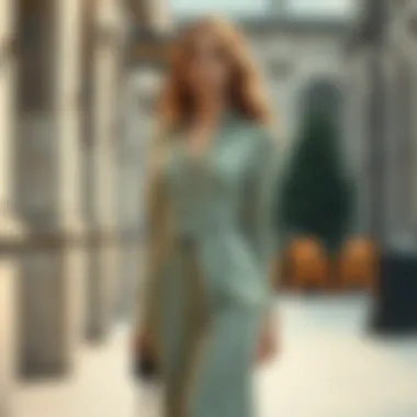 Sophisticated look featuring ankle-length dress