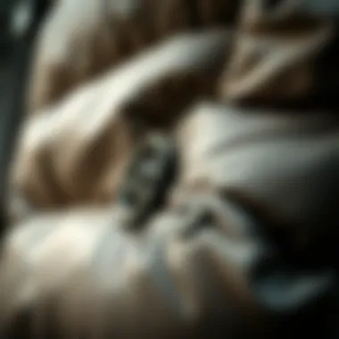 Close-up detail of fabric and stitching on a puffer vest