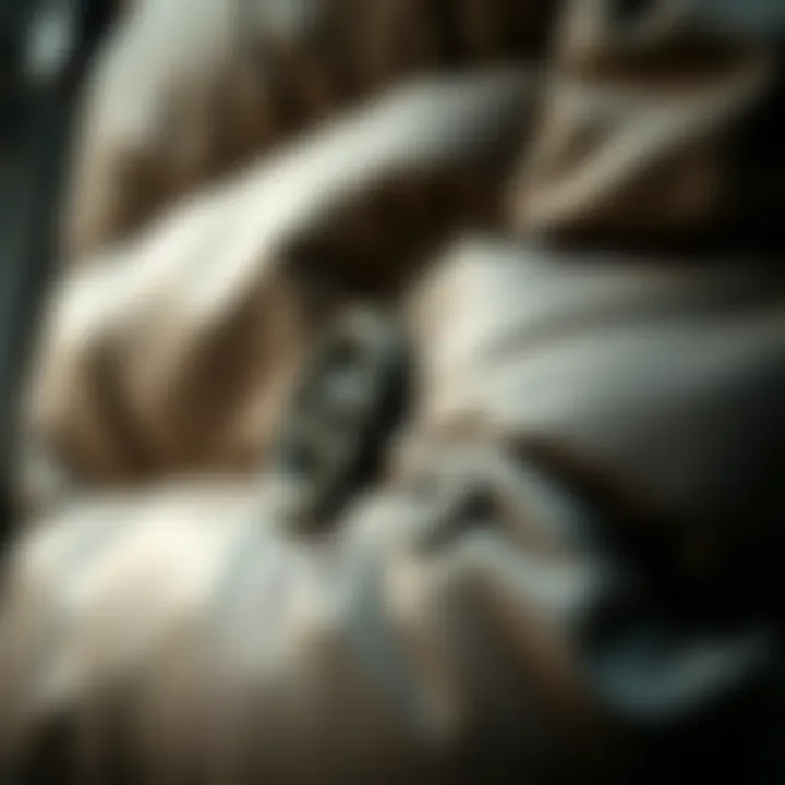 Close-up detail of fabric and stitching on a puffer vest