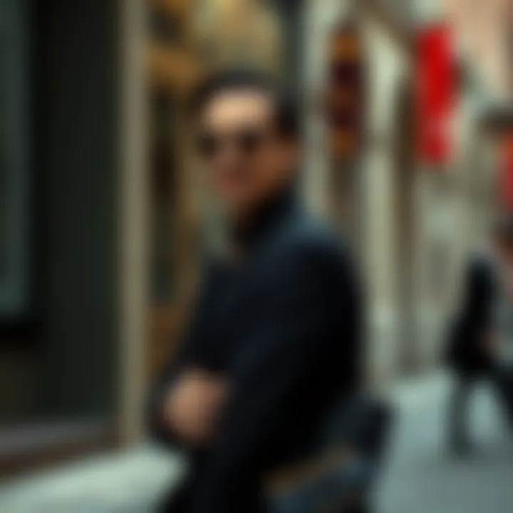 Accessories pairing with a black suit.