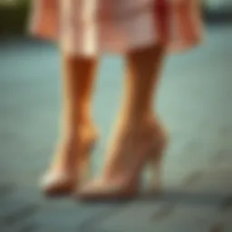 Elegant pairing of shoes with blush dress