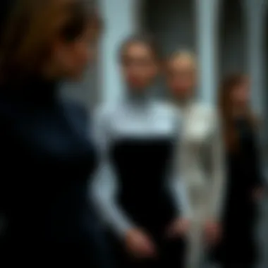 Illustration depicting the history of turtleneck dresses