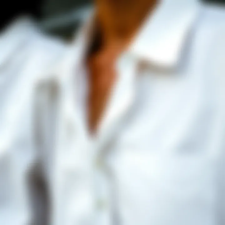 Close-up of fabric textures for oversized white shirts