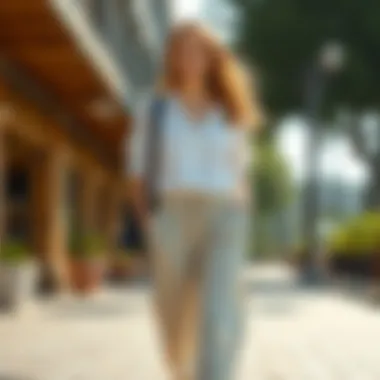 Casual Daytime Look with Linen Trousers A casual daytime look incorporating linen trousers