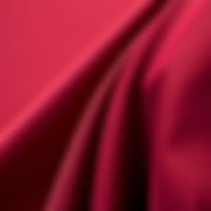 Close-up of fabric textures used in burgundy dresses