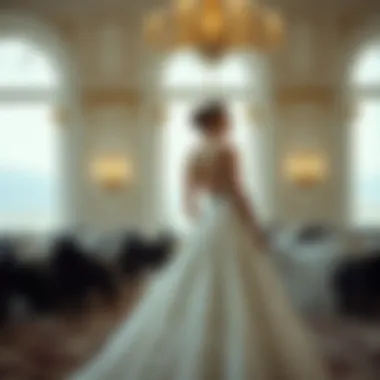 Modern bridal gown with unique embellishments and a contemporary cut