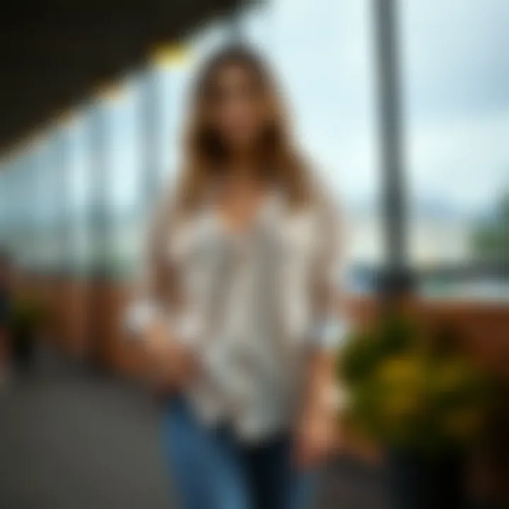 Casual boyfriend shirt styled with jeans