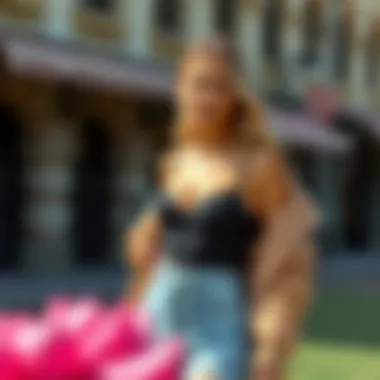 Stylish bralet paired with chic outerwear for a trendy look