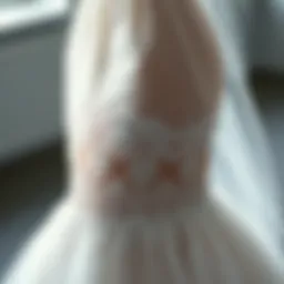 Elegant bridal underskirt showcasing intricate lace details