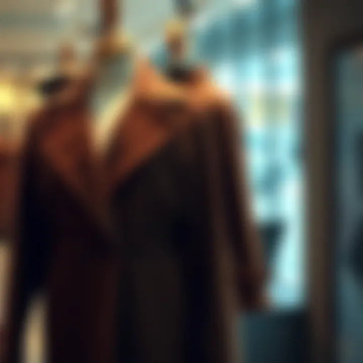 Elegant Brown Coat Display Elegant brown coat displayed on a stylish mannequin