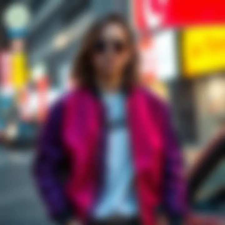 A vibrant bomber jacket reflecting modern street style.