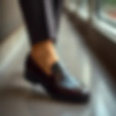 Chic loafers complementing tailored suits