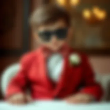 Stylish Accessories for a Child's Tuxedo Stylish accessories complementing a child's tuxedo