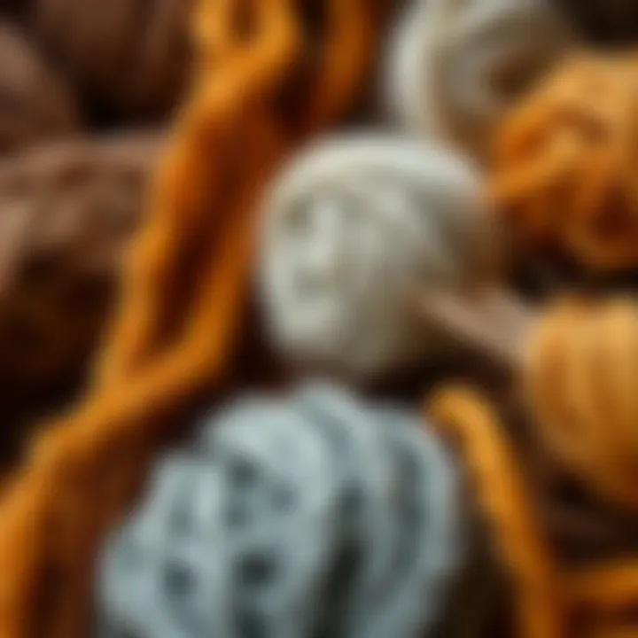 Materials Behind Knitwear Craftsmanship Close-up of diverse yarn materials used in knitwear