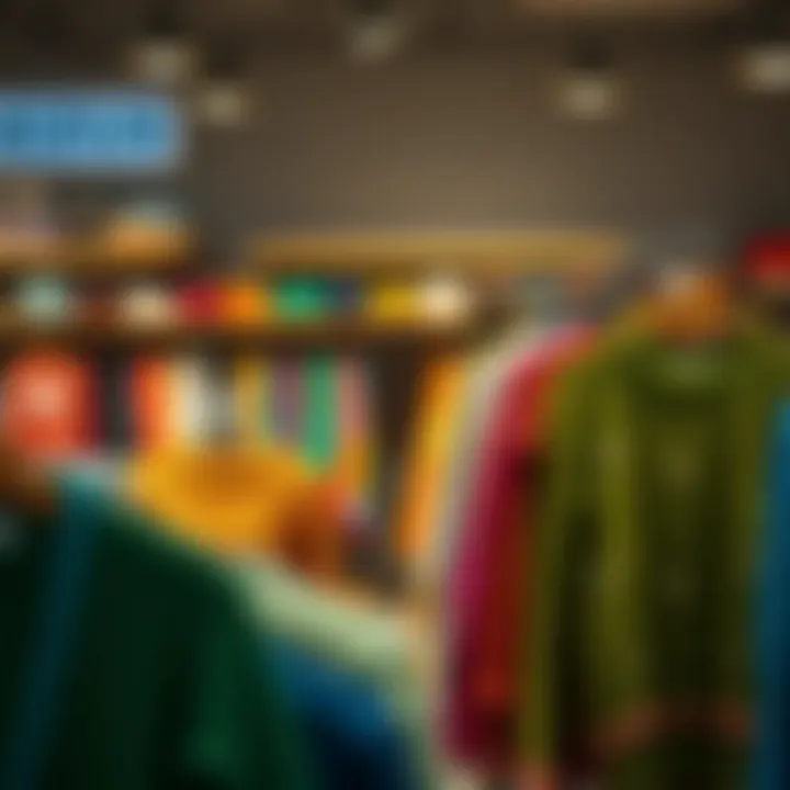 Knitwear Trends in Fashion Retail Colorful knitwear displayed in a trendy boutique