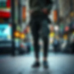 Trendy cargo pants showcased in an urban setting