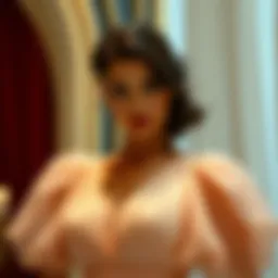 Elegant evening gown in soft fabric